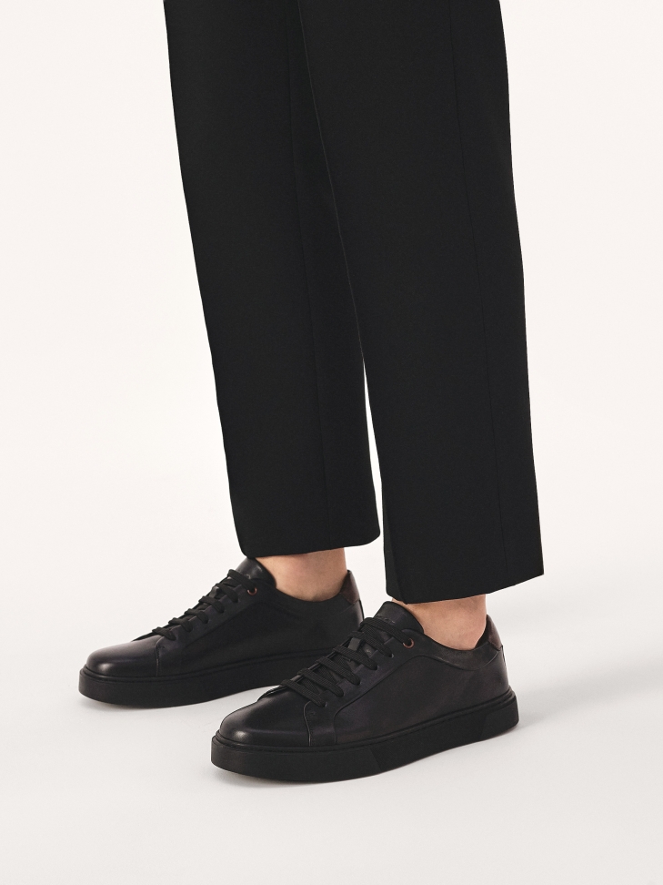 Black sneakers with brown insert SILVAN