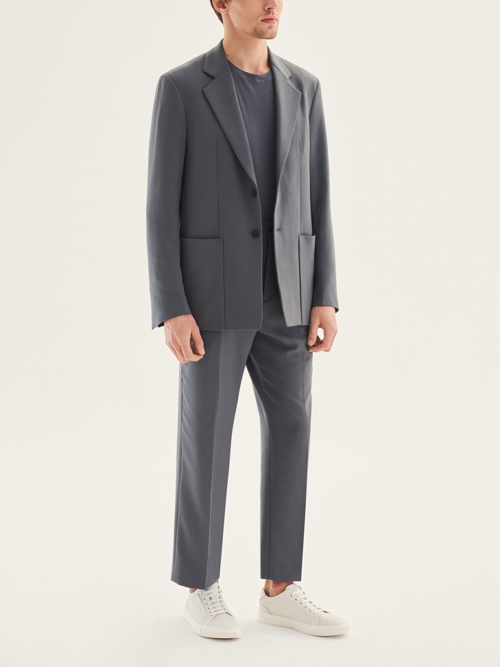 Men's minimalistic off-white leather sneakers AJAKS