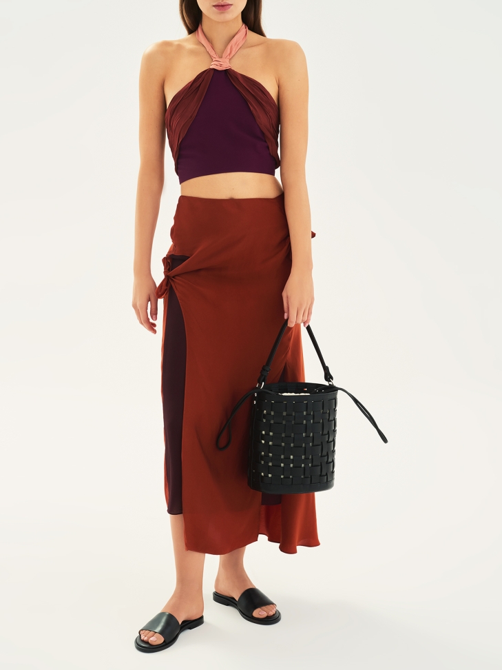 Black leather slides on a flat sole JOVITE