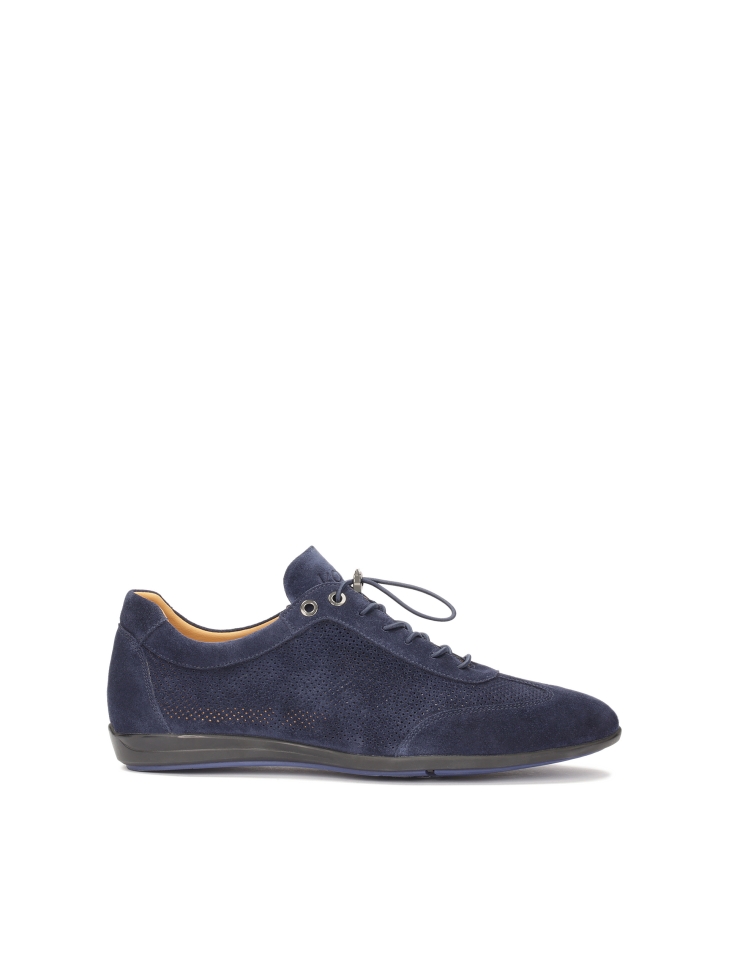 Navy blue airy suede shoes MELLAN
