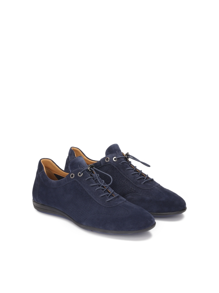 Navy blue airy suede shoes MELLAN