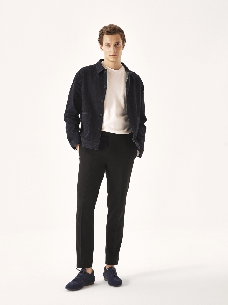 Navy blue airy suede shoes MELLAN