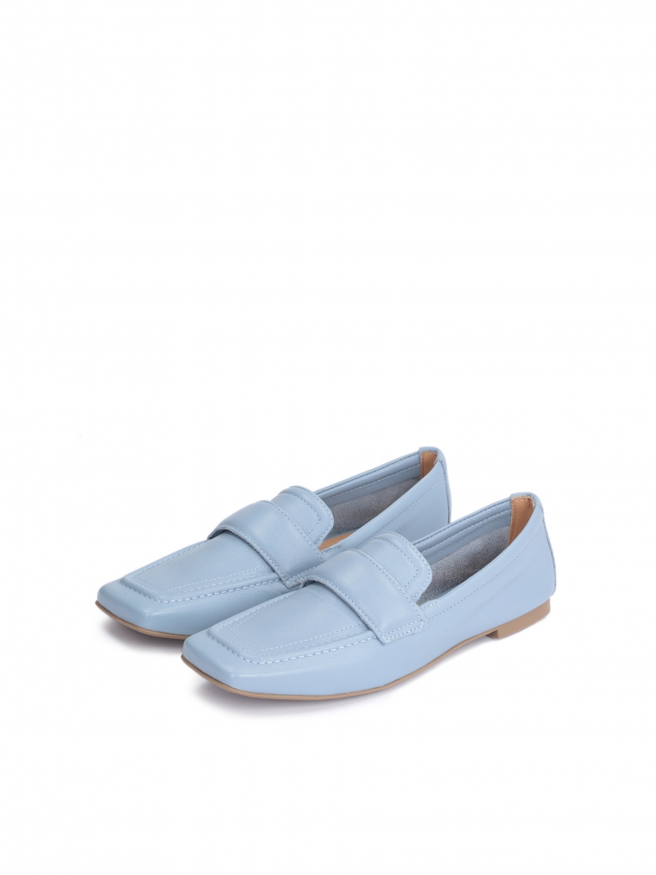 ladies blue flat shoes