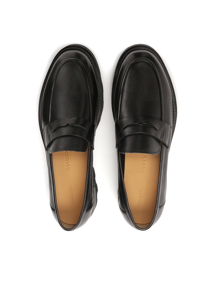 Men’s leather loafers on a thick sole  KS LYNX