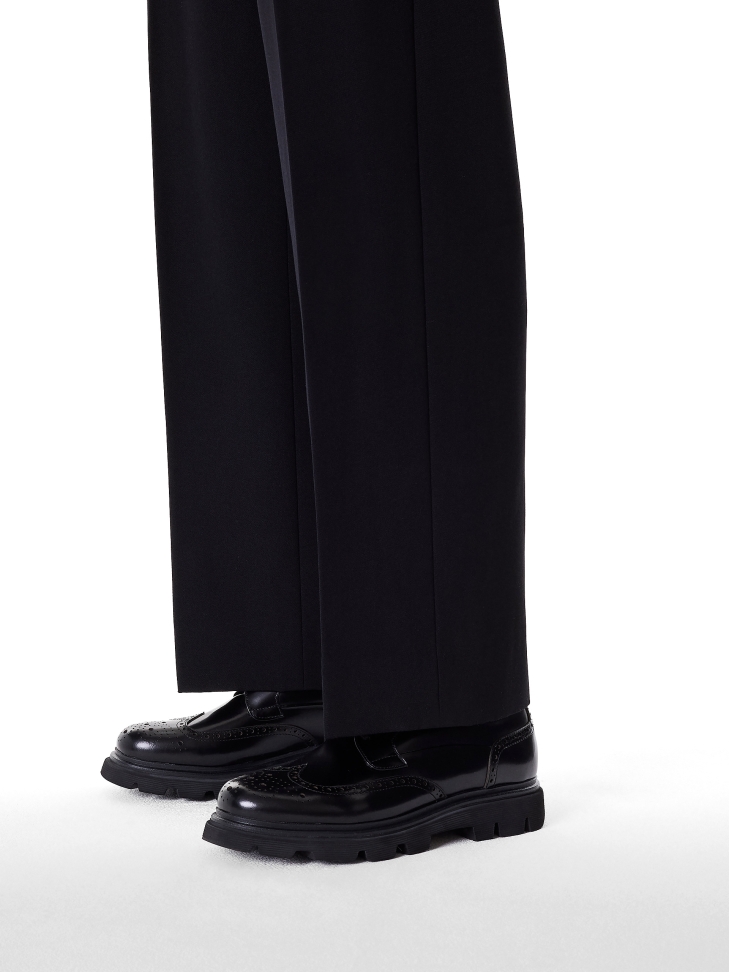 Black leather brogues casual shoes GRAYDEN