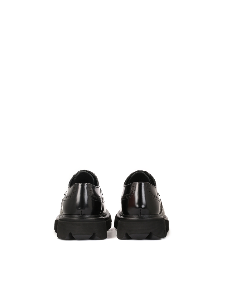 Black leather brogues casual shoes GRAYDEN