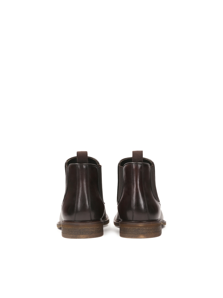 Men’s brown leather slip-on Chelsea boots CASHTON
