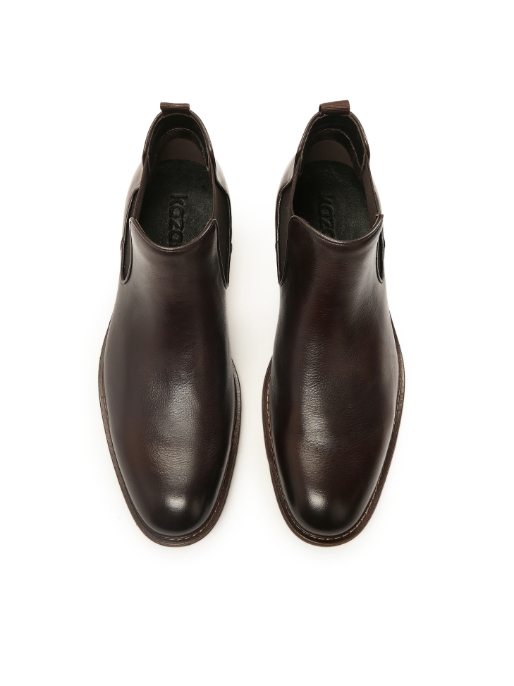 Men’s brown leather slip-on Chelsea boots CASHTON
