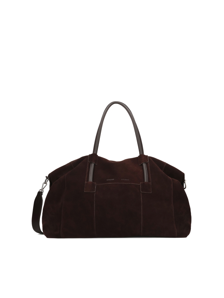 Brown suede travel bag KS CANE