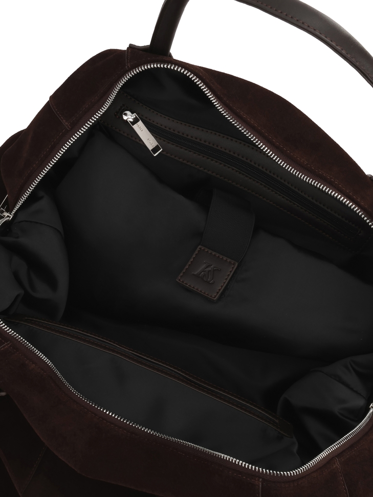 Brown suede travel bag KS CANE