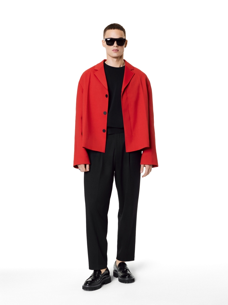 Black loafers stitched with white thread KS BLADEN