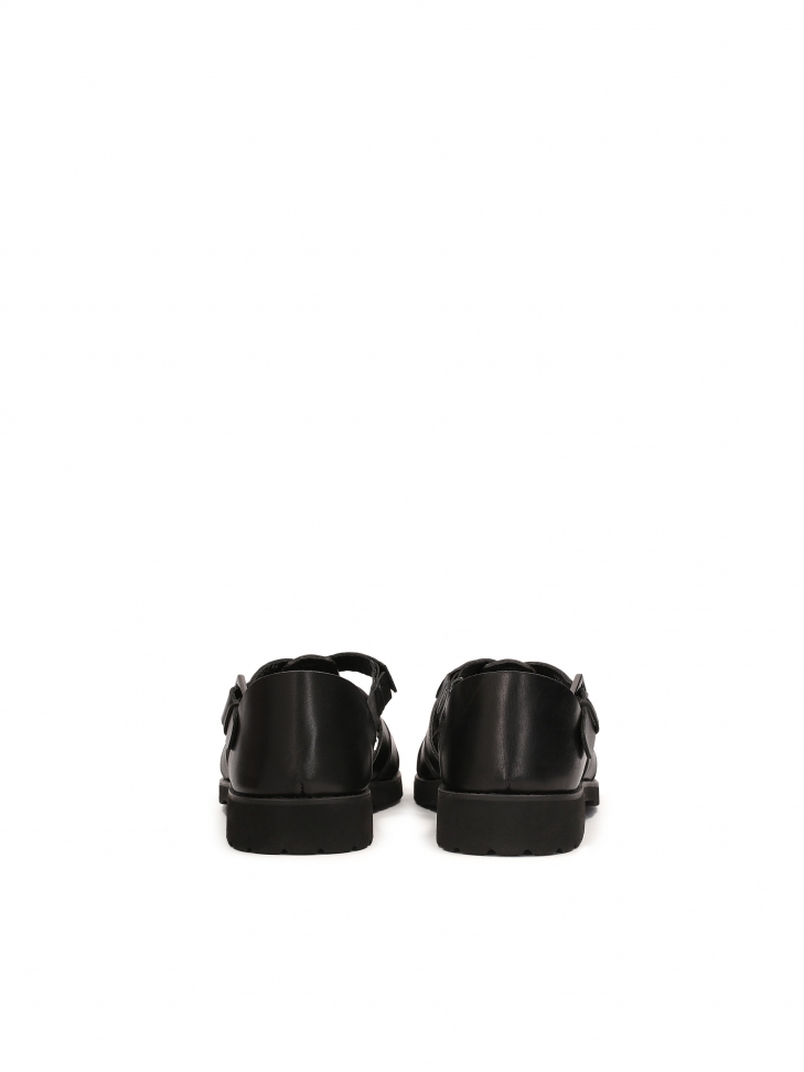 Men's black sandals  with a covered heel and a toe BERNARDO