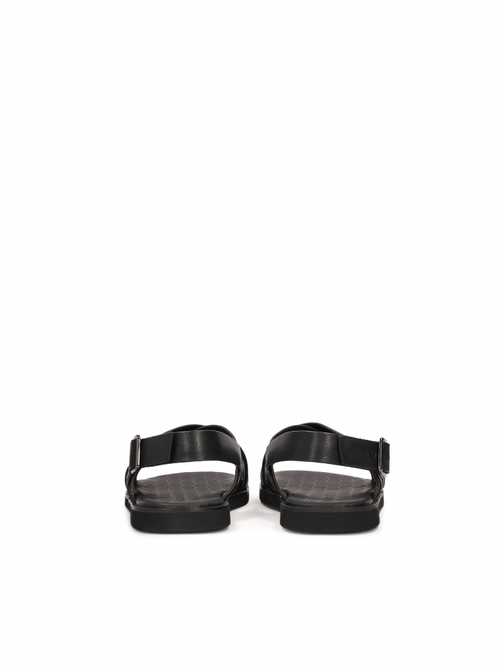 Leather black sandals with a buckle OZERNOY