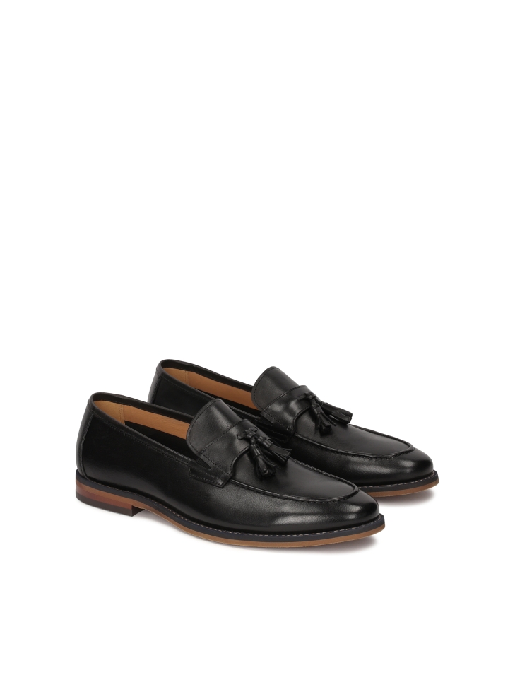 Natural leather loafers with tassels KOLOB