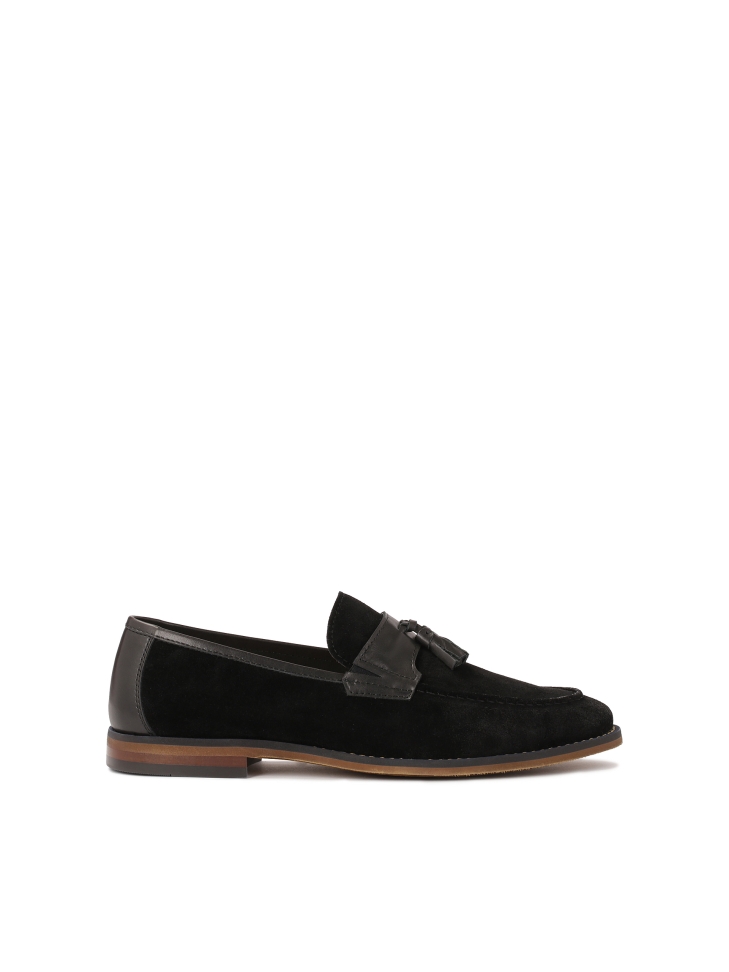 Slip-on black loafers with a clutch KOLOB
