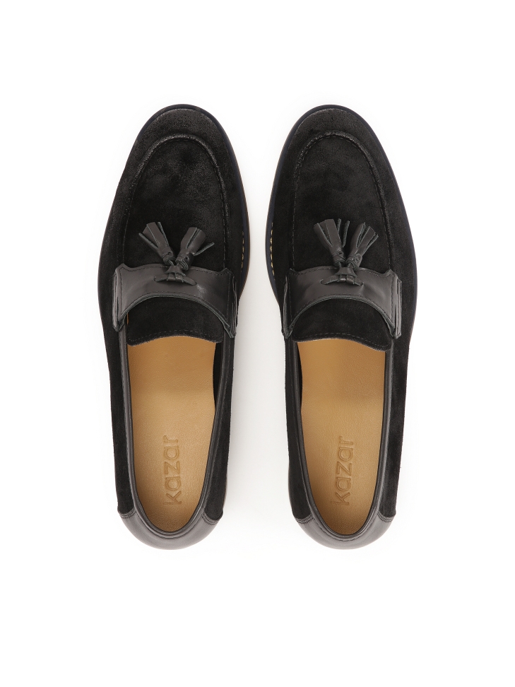 Slip-on black loafers with a clutch KOLOB