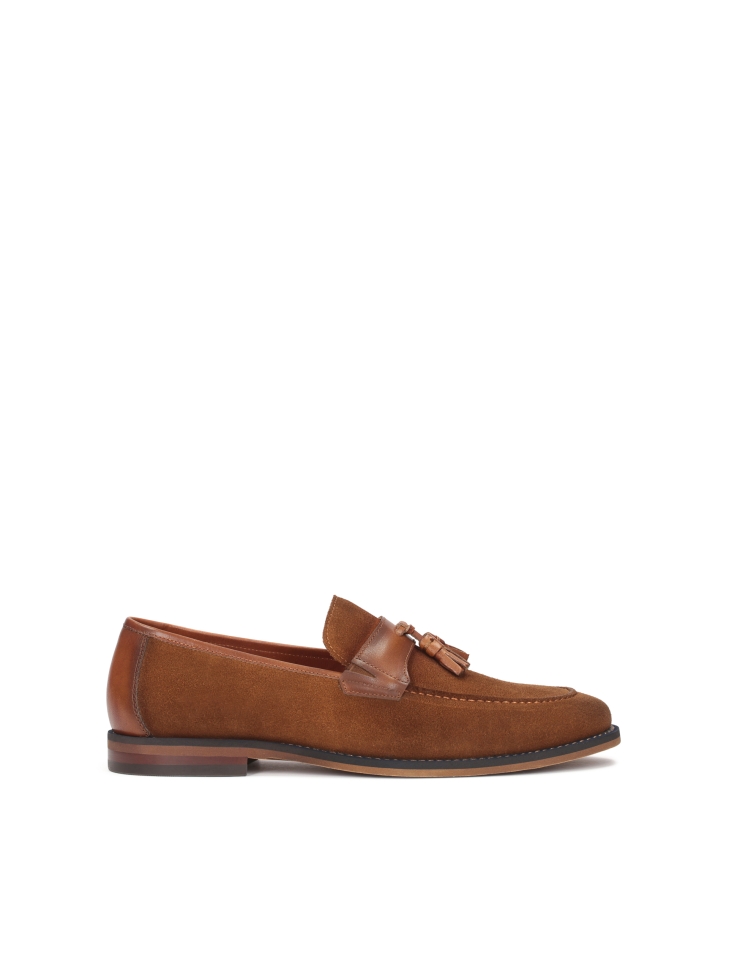Men's leather loafers decorated with a buckle KOLOB