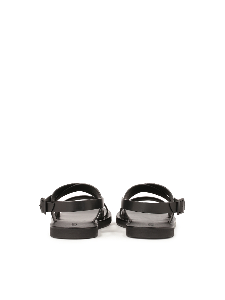 Leather black buckle sandals JOSE