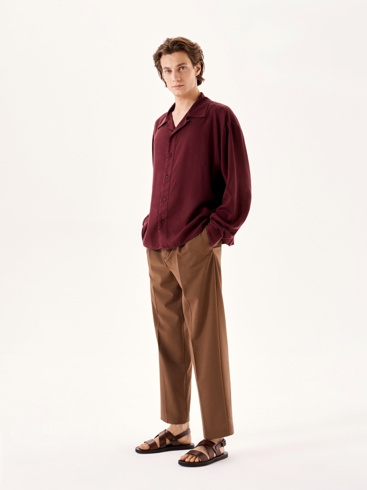 Brown leather sandals on a straight sole JOSE