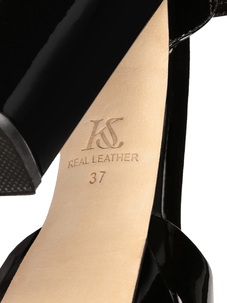 Black patent leather platform sandals  MOOD