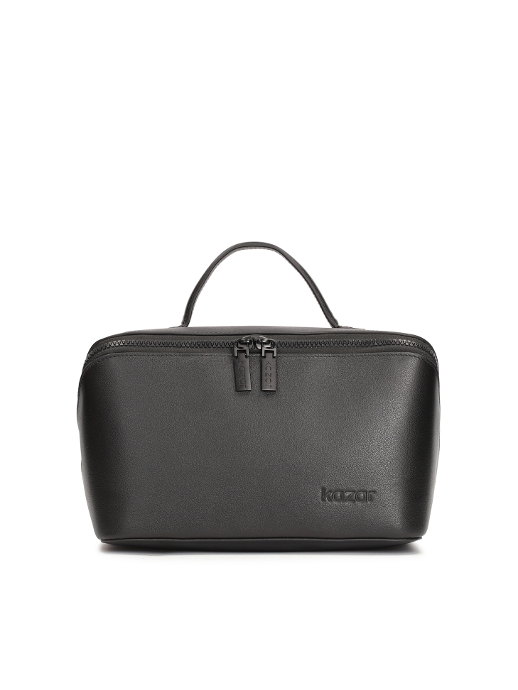 Medium sized vanity case in full grain leather NETUNO