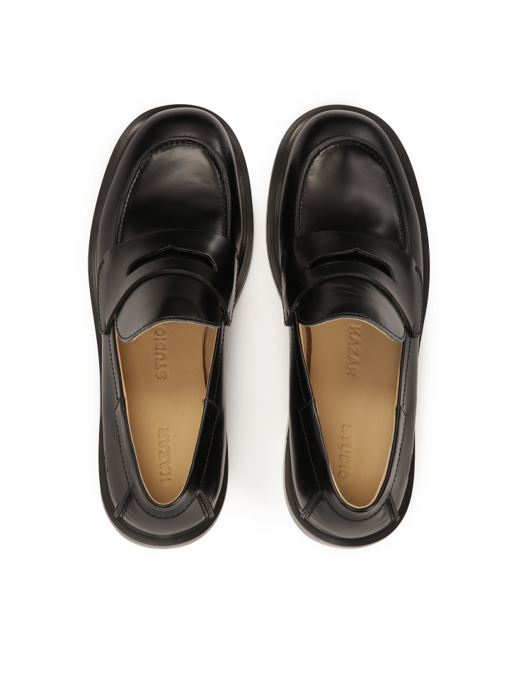 Classic leather shoes in black color KS MOUND