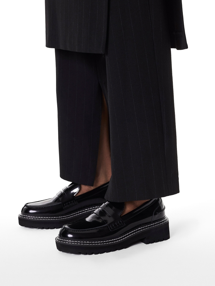 Patent leather shoes with track sole KS LIU