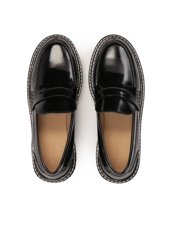 Patent leather shoes with track sole KS LIU