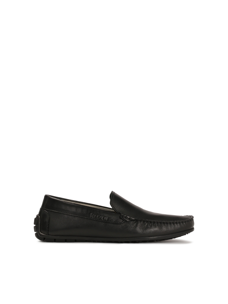Black leather moccasins VINICIUS
