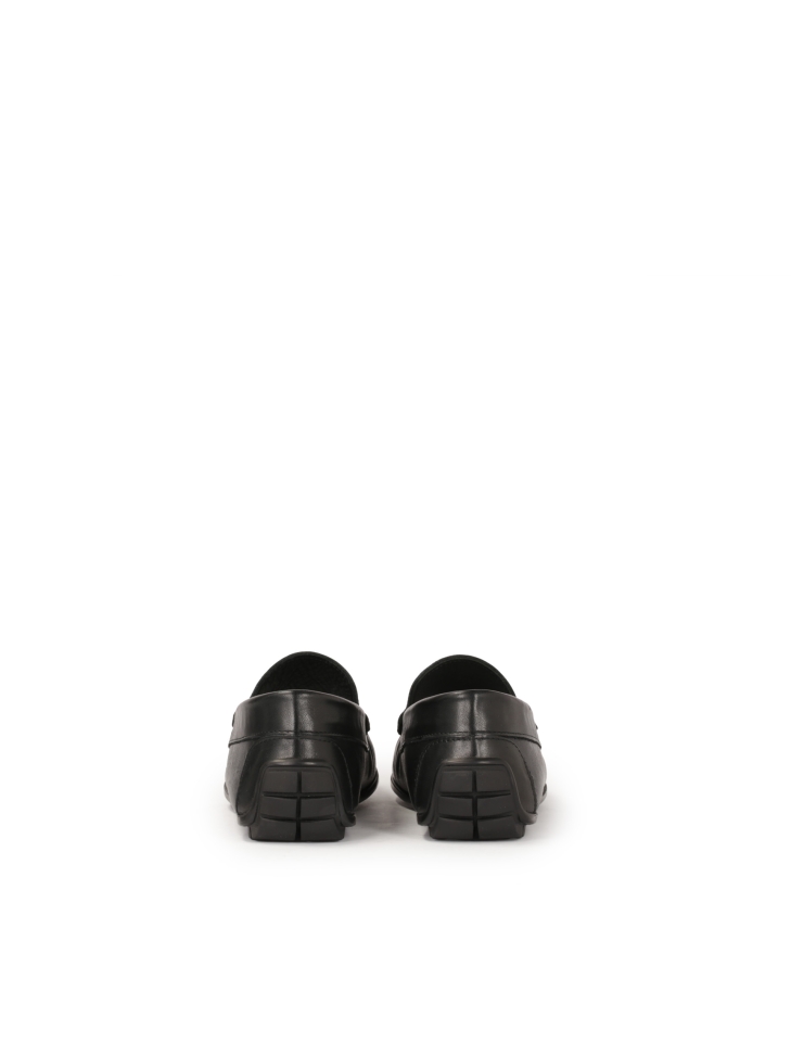 Black leather moccasins VINICIUS