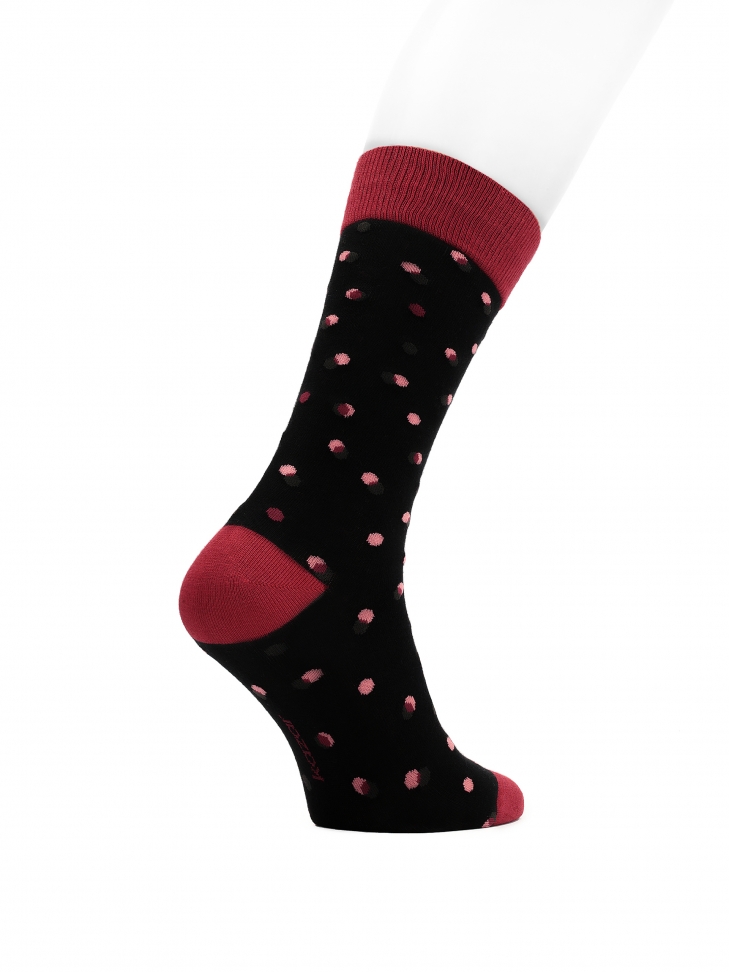 Black socks with maroon dots THAMES