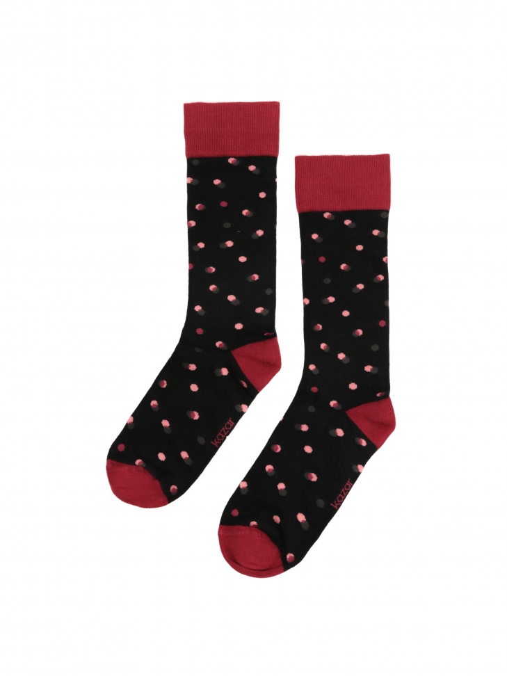 Black socks with maroon dots THAMES