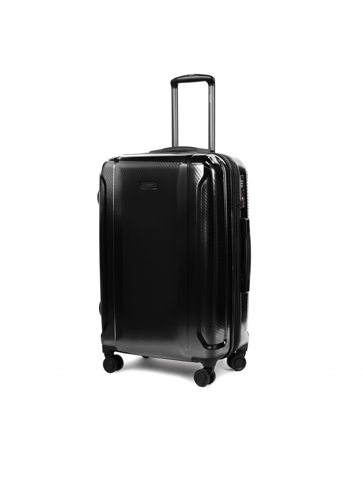 Black medium extended widenend cabin bag with retractable handle AIRPORT MODE
