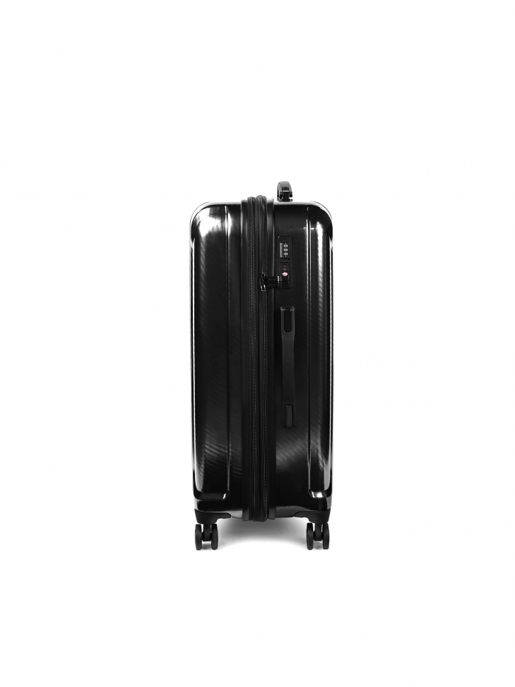 Black medium extended widenend cabin bag with retractable handle AIRPORT MODE
