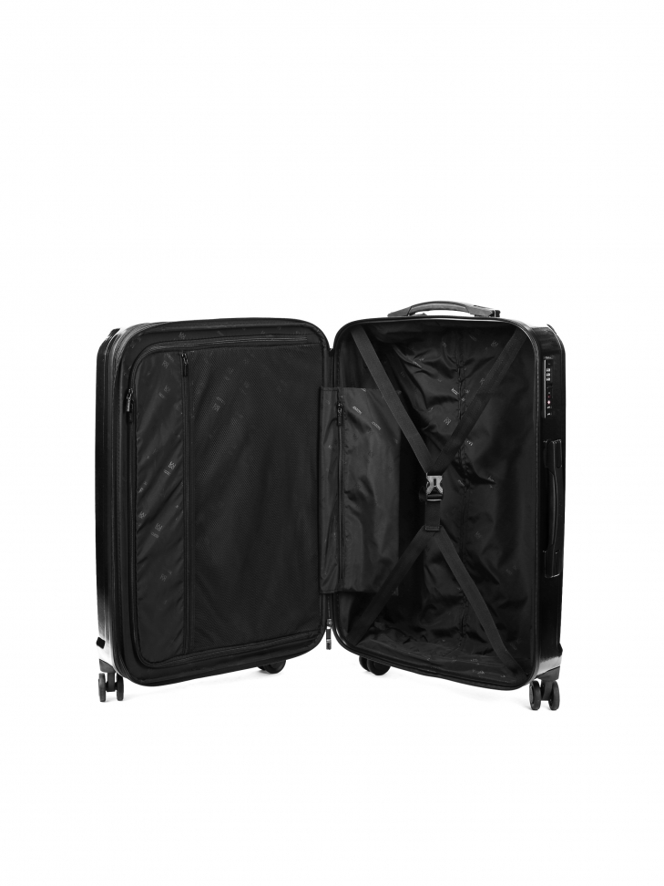 Black medium extended widenend cabin bag with retractable handle AIRPORT MODE