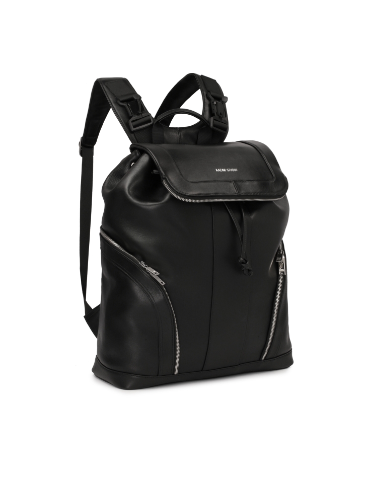 Leather backpack with laptop compartment BRYDEN