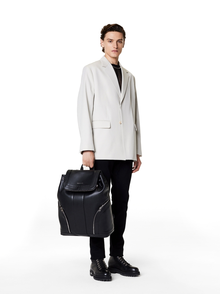 Leather backpack with laptop compartment BRYDEN