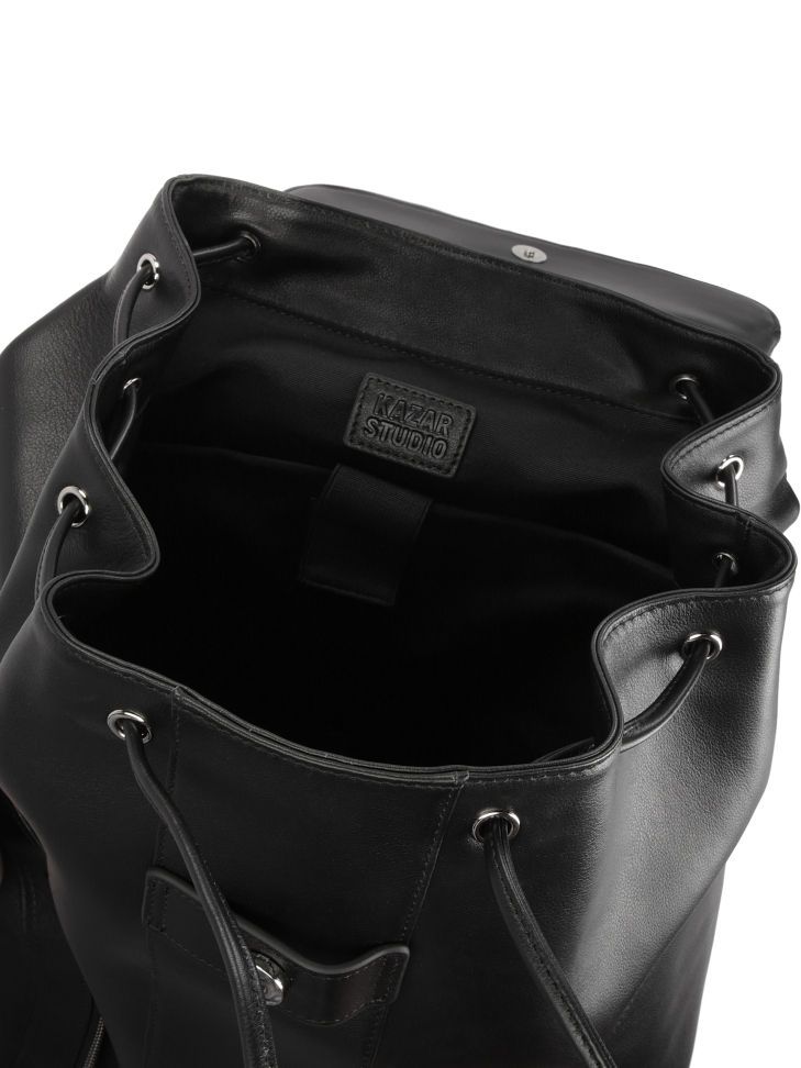 Leather backpack with laptop compartment BRYDEN