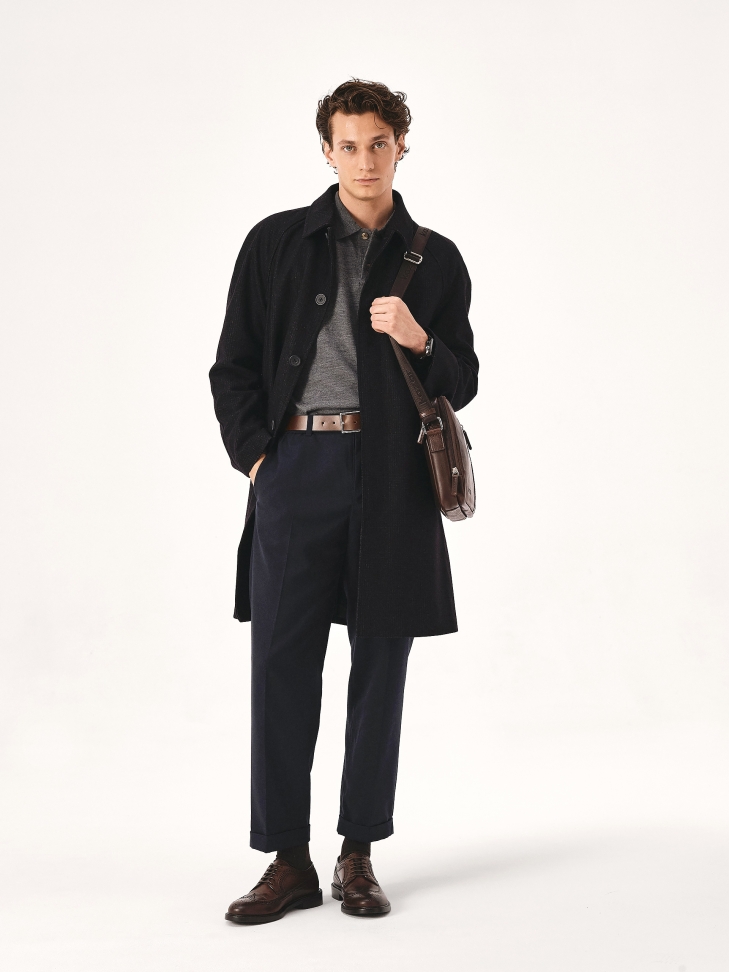 Brown leather crossbody bag ARSENE