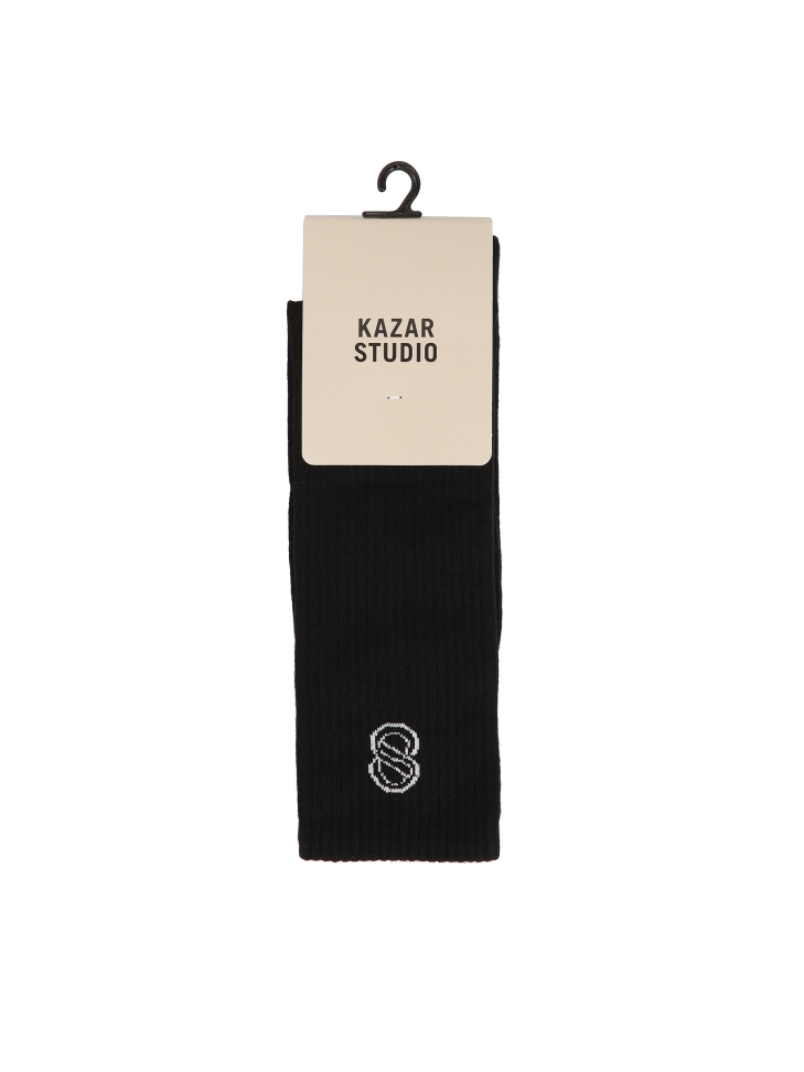 Long black cotton socks KAI