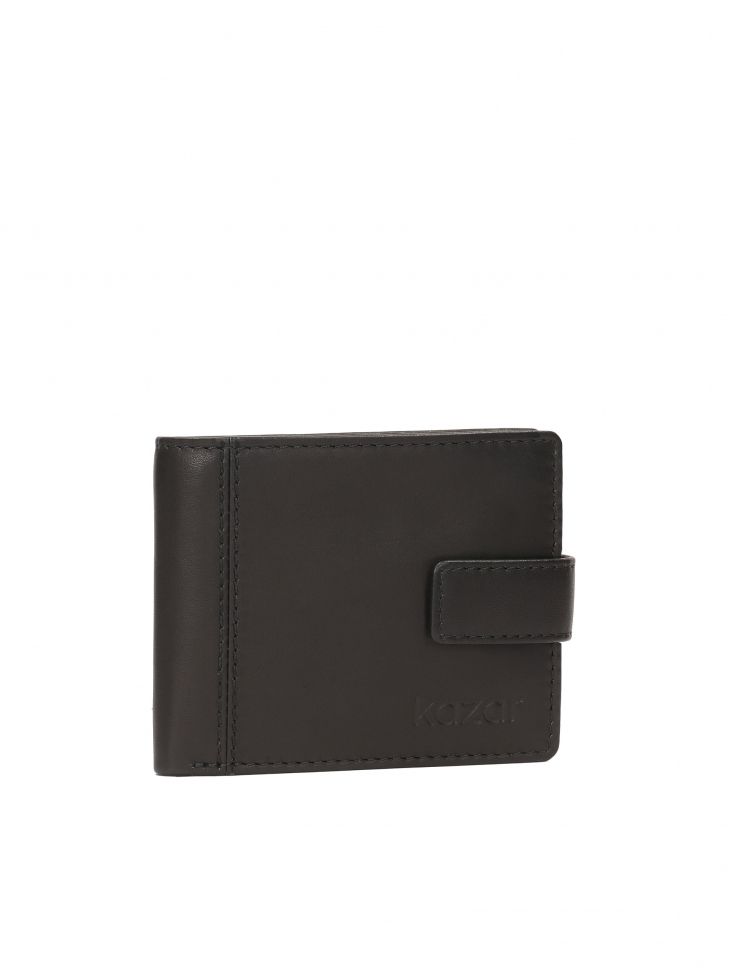 Classic black wallet with clasp TIMILUS