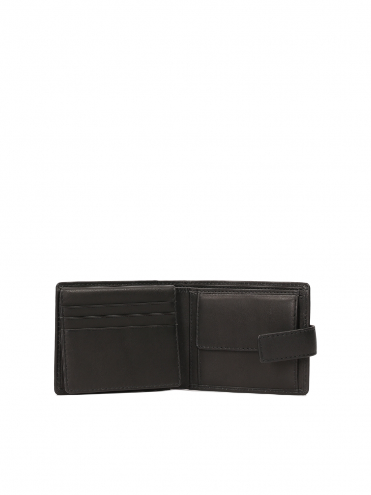 Classic black wallet with clasp TIMILUS