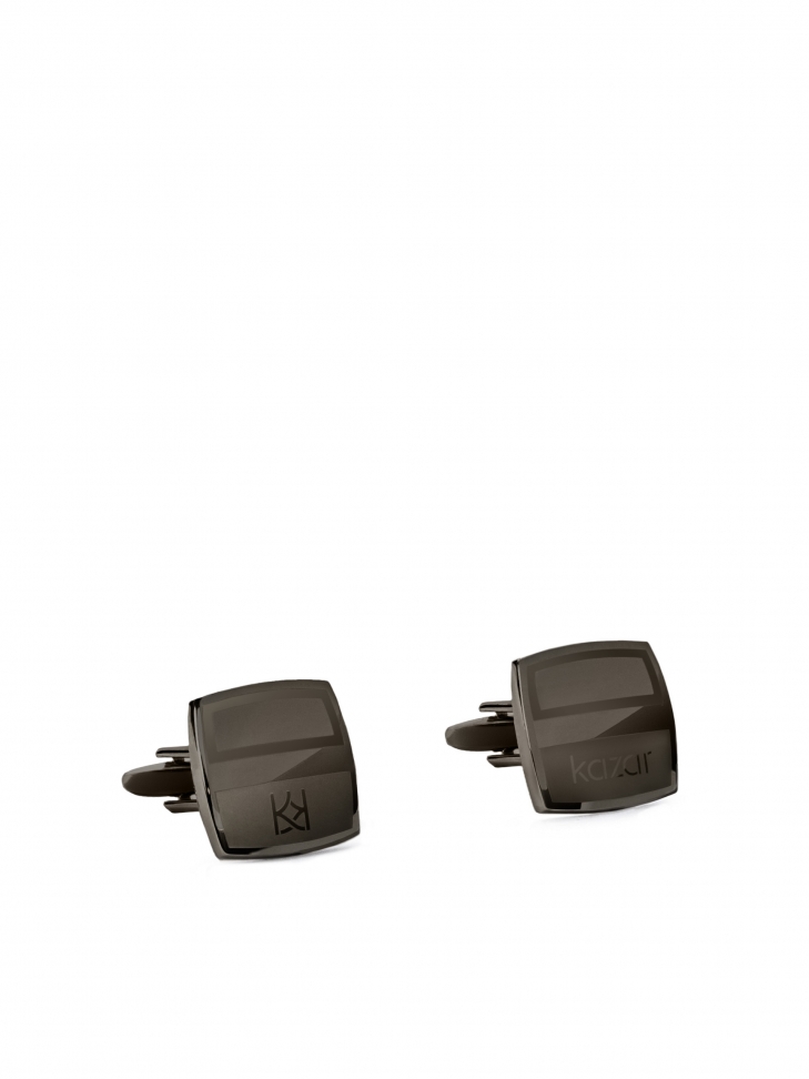 Square cufflinks in graphite colour SADIKI