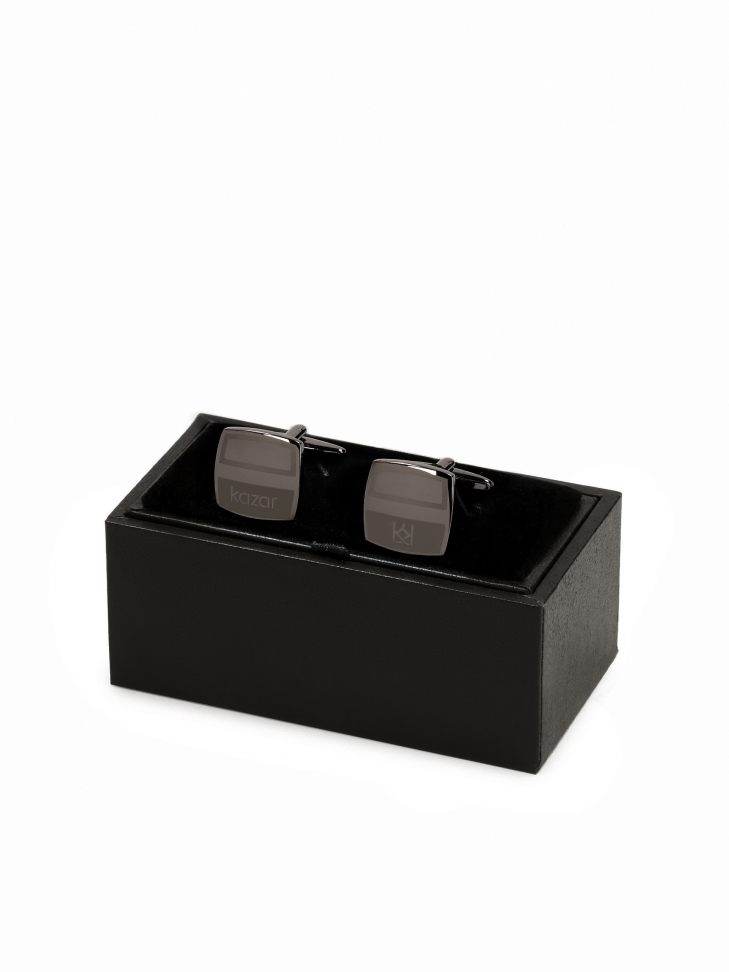 Square cufflinks in graphite colour SADIKI