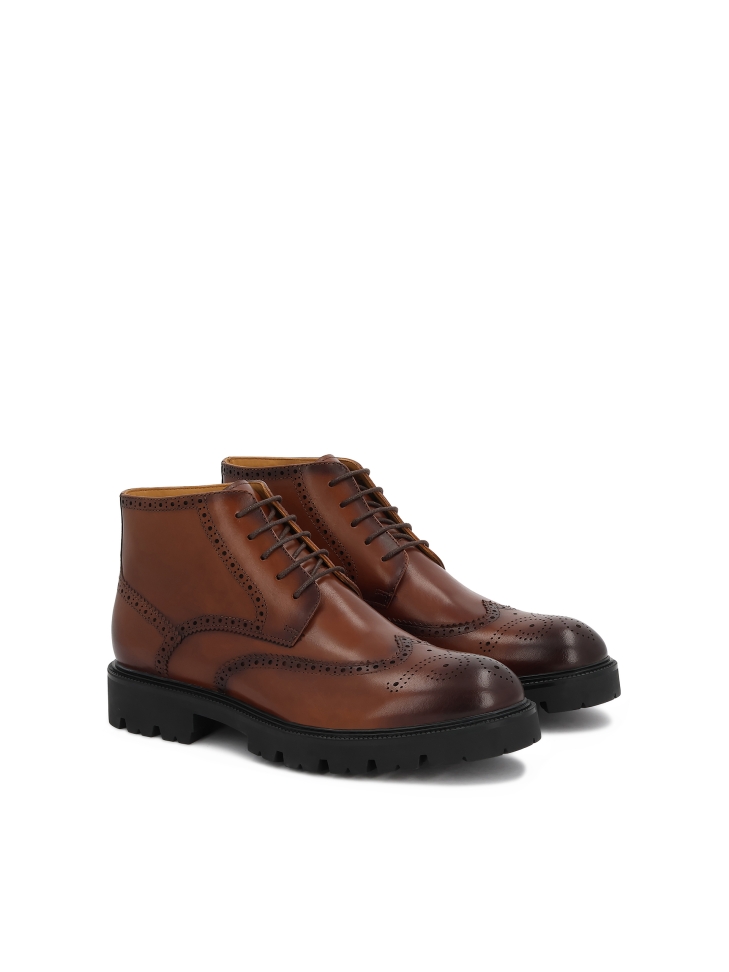 Lace-up leather boots for men REVAN