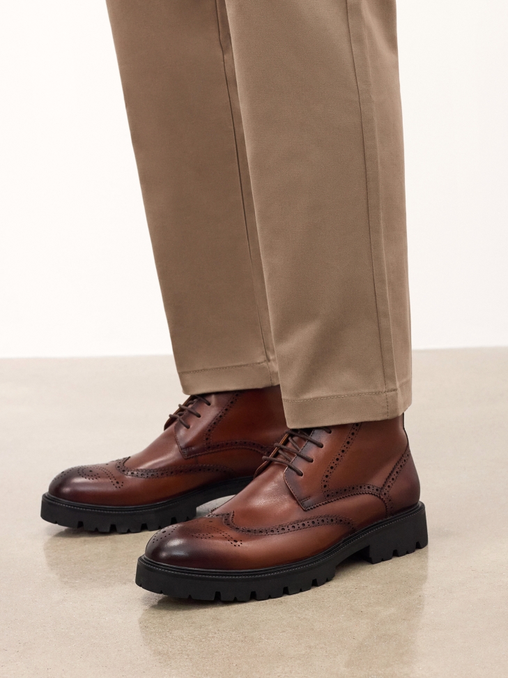 Lace-up leather boots for men REVAN