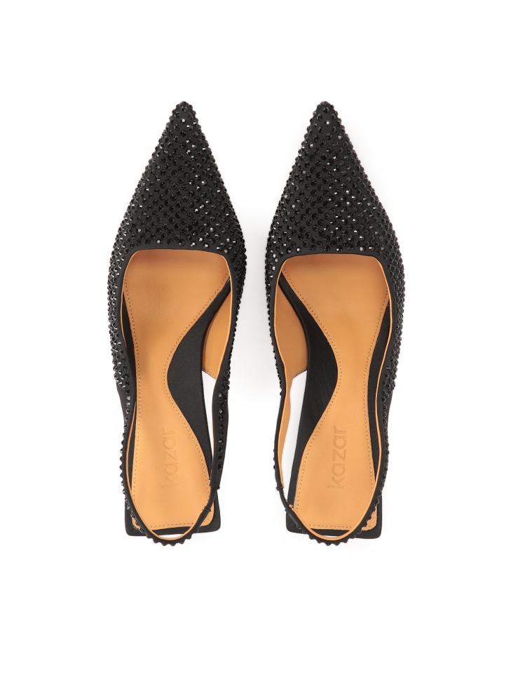Open heel pumps with a square tip CAITLIN
