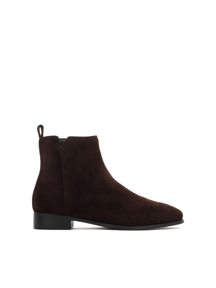 Suede brown zip-up boots TALIA