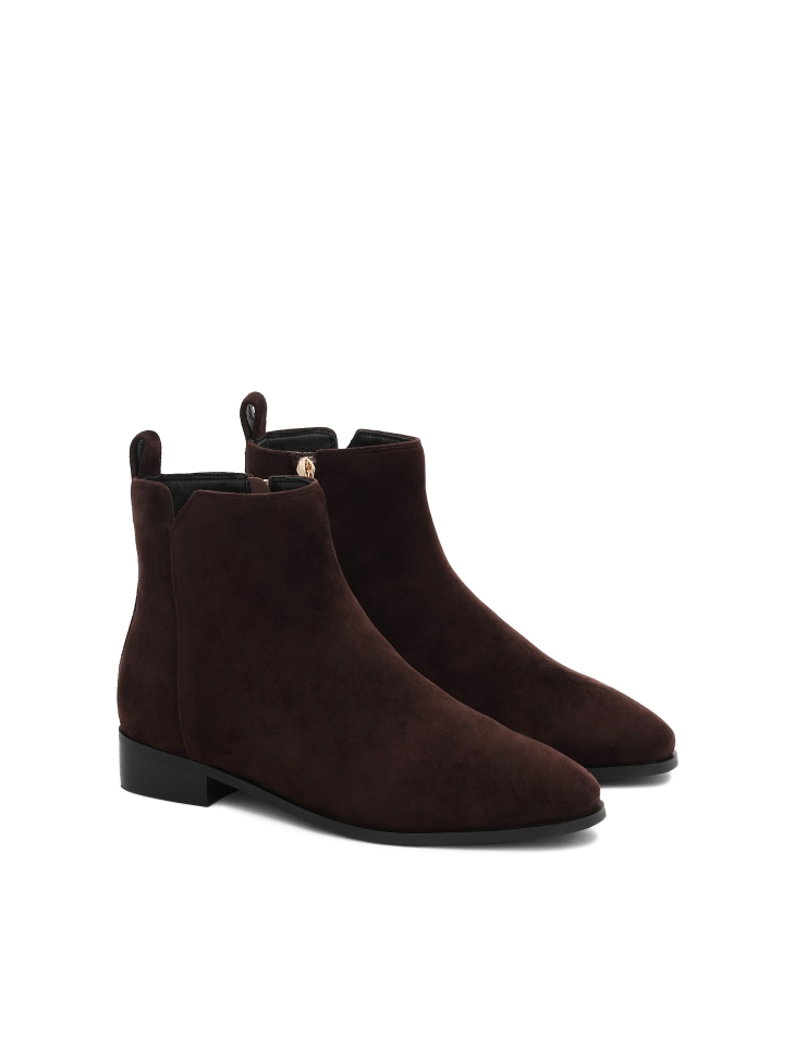 Suede brown zip-up boots TALIA