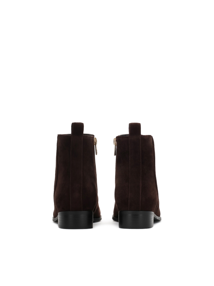 Suede brown zip-up boots TALIA